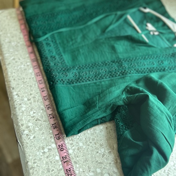 Reserved Emerald Green boho peasant festival Tunic Dress Medium - Picture 10 of 10